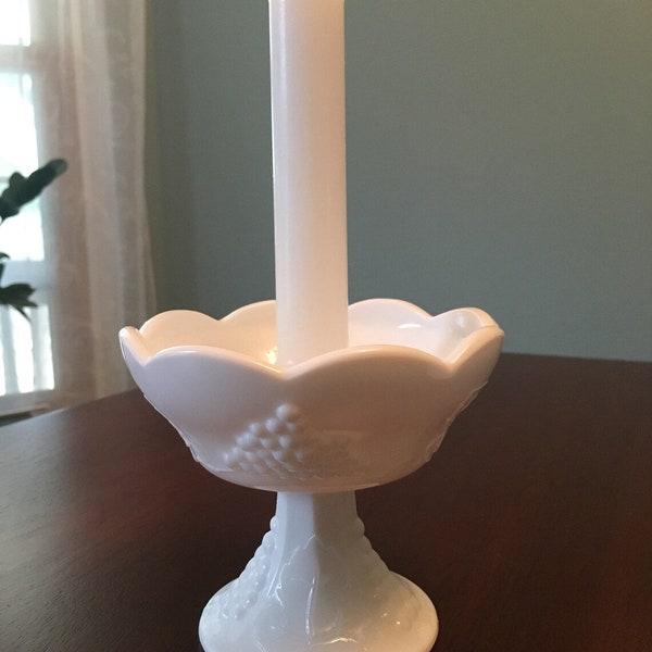 Milk Glass Candle Etsy