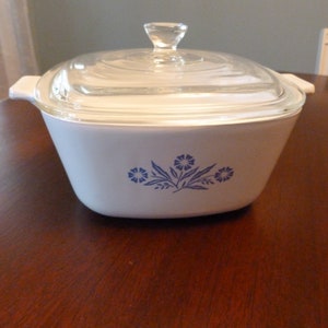 Corning Ware Cornflower Blue 1-3/4 Quart Casserole Dish with Lid, Blue Cornflower 1.75 Qt Casserole, Corning Ware P-1 3/4-B  #8564