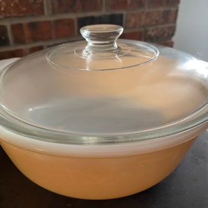 Fire King Copper Casserole Baking Dish, Fire King 2 Qt Baking Dish, Peach Luster Casserole, Fire King Peach Lustre 2 Quart Casserole  #3143