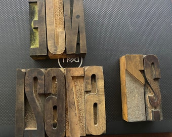 Vintage Letterpress Printers Block, Letterpress Letters or Letterpress Numbers 4-1/4"   Letterpress Blocks    #7208