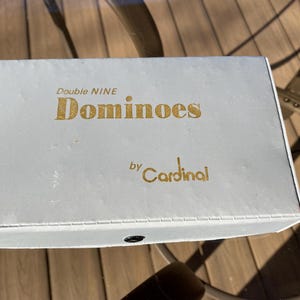 Double Nine Dominoes by Cardinal, Complete in Case, Set of Double 9 Dominoes, Color Dot Dominoes  #8445