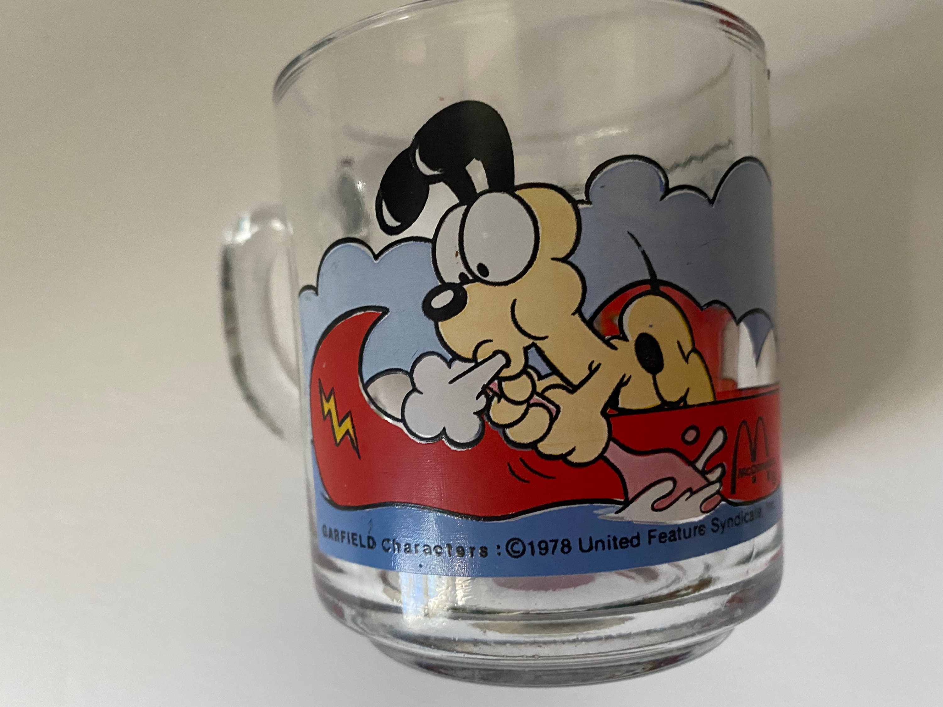 McDonald's Collector Series Garfield Clear Glass Handled Mugs