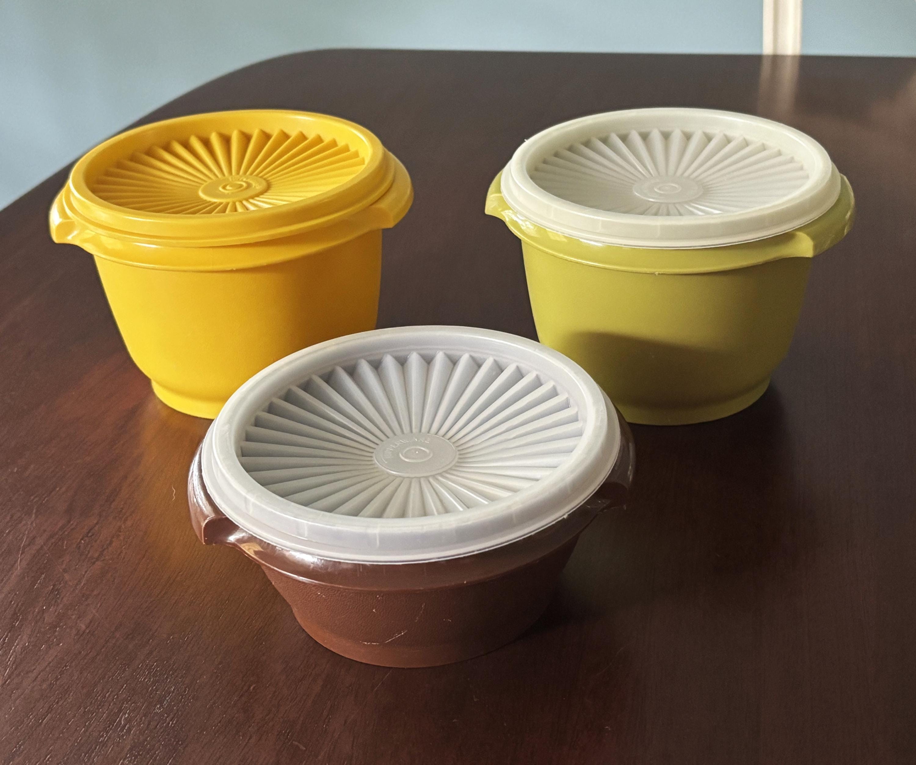 Tupperware 886 & 1323 Bowls, Set of 3, Tupperware Brown Bowl