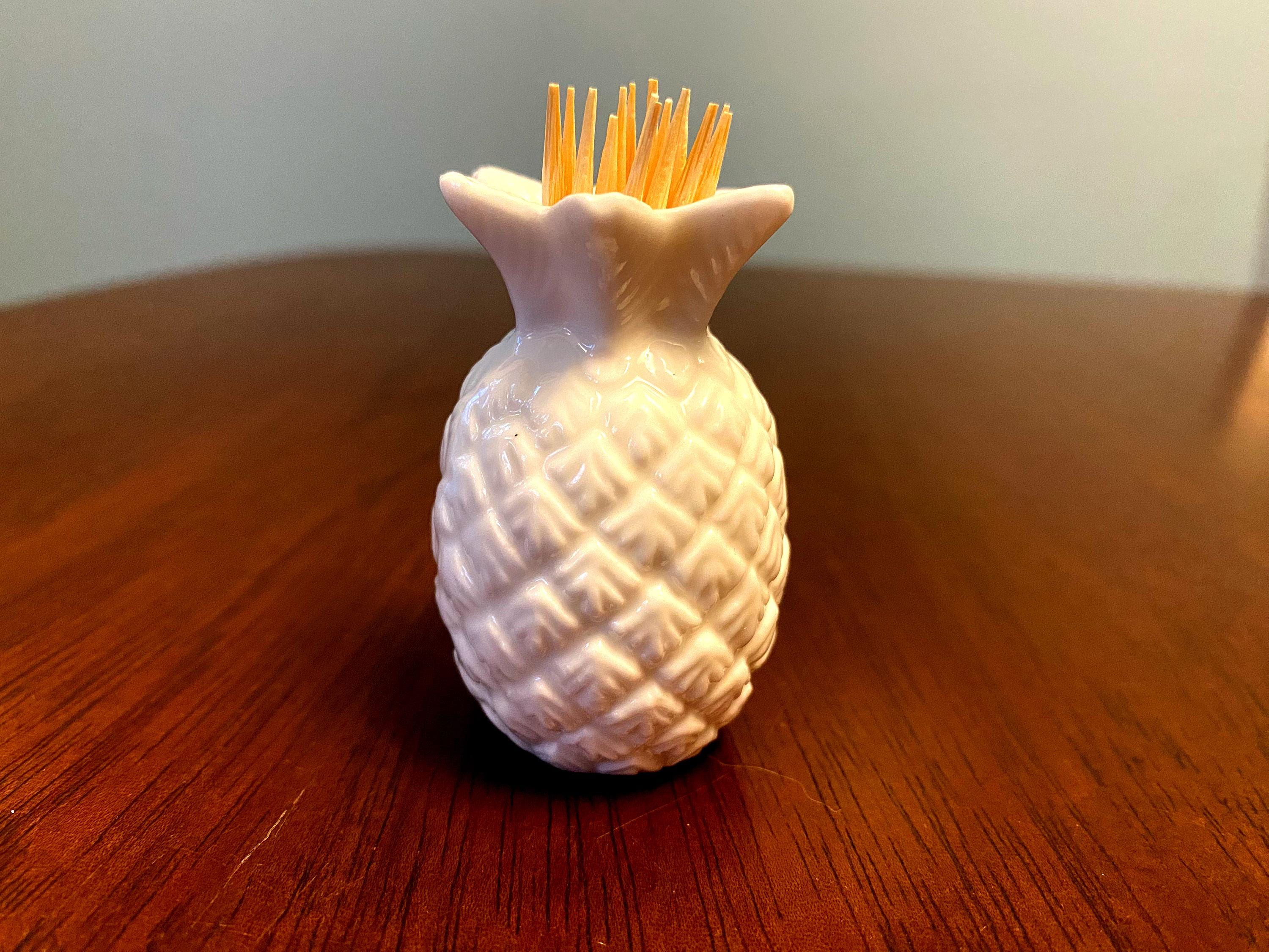 Vintage Bone China Toothpick Holder, Pineapple Toothpick Holder #8620