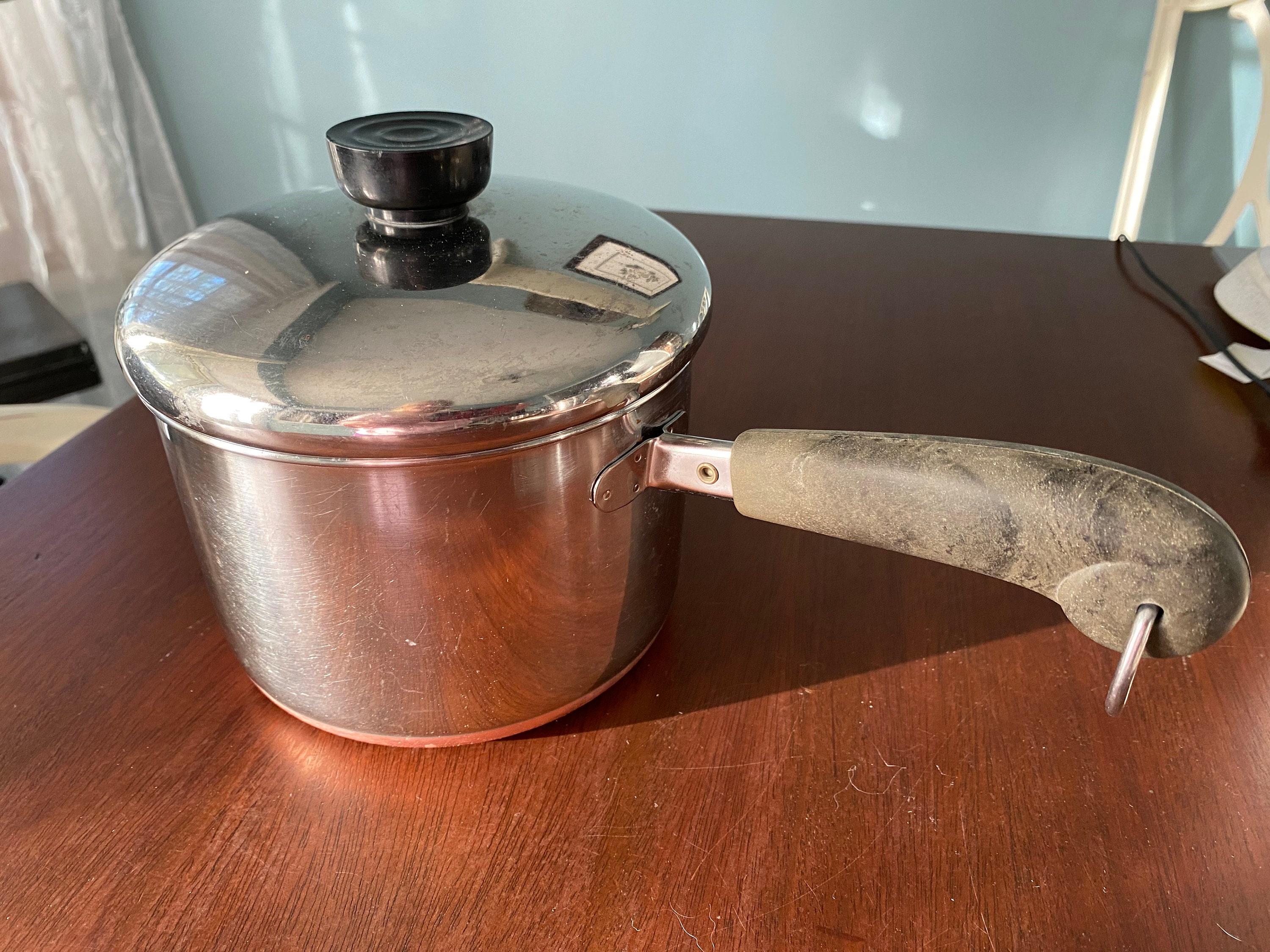 Vintage Revere Ware Sauce Pot Pan 2 Qt W/ Lid 92h Clinton ILL USA Copper  Bottom