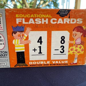 Vintage Flash Cards, Subtraction Flash Cards & Addition Flash Cards  #8645