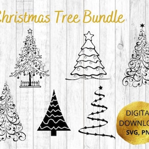 Christmas Tree Bundle, Winter Tree, Christmas Tree SVG,PNG. Digital Download