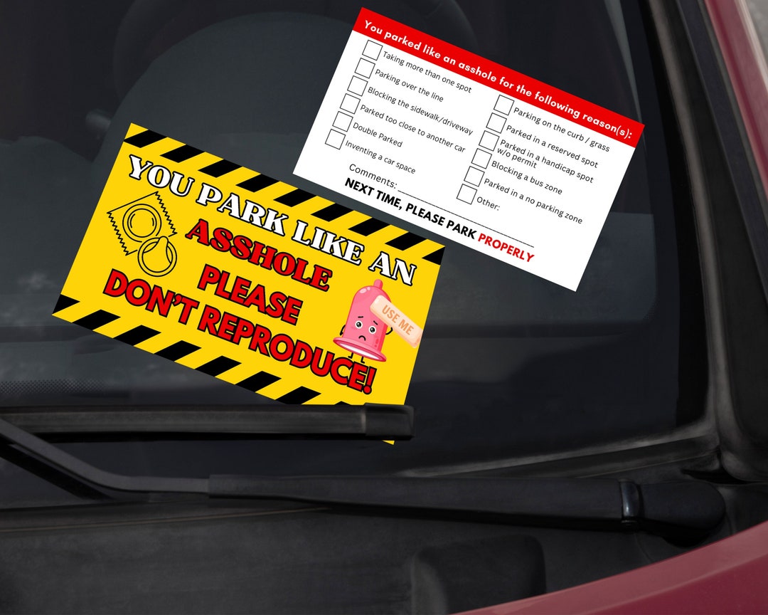 50 X „You Parked Like An“-Karten – Lustige Park-Notizen Als Gag-Geschenk