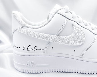 Perles de baskets de mariée Nike Air Force 1 personnalisées