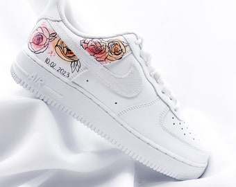 Custom Nike Air Force 1 Brautsneaker Aquarell