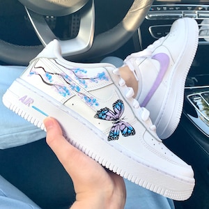 Custom Nike Air Force 1 07 Painted Shoes Sneaker Para Mujer Y Hombre Gris –  ATHENA