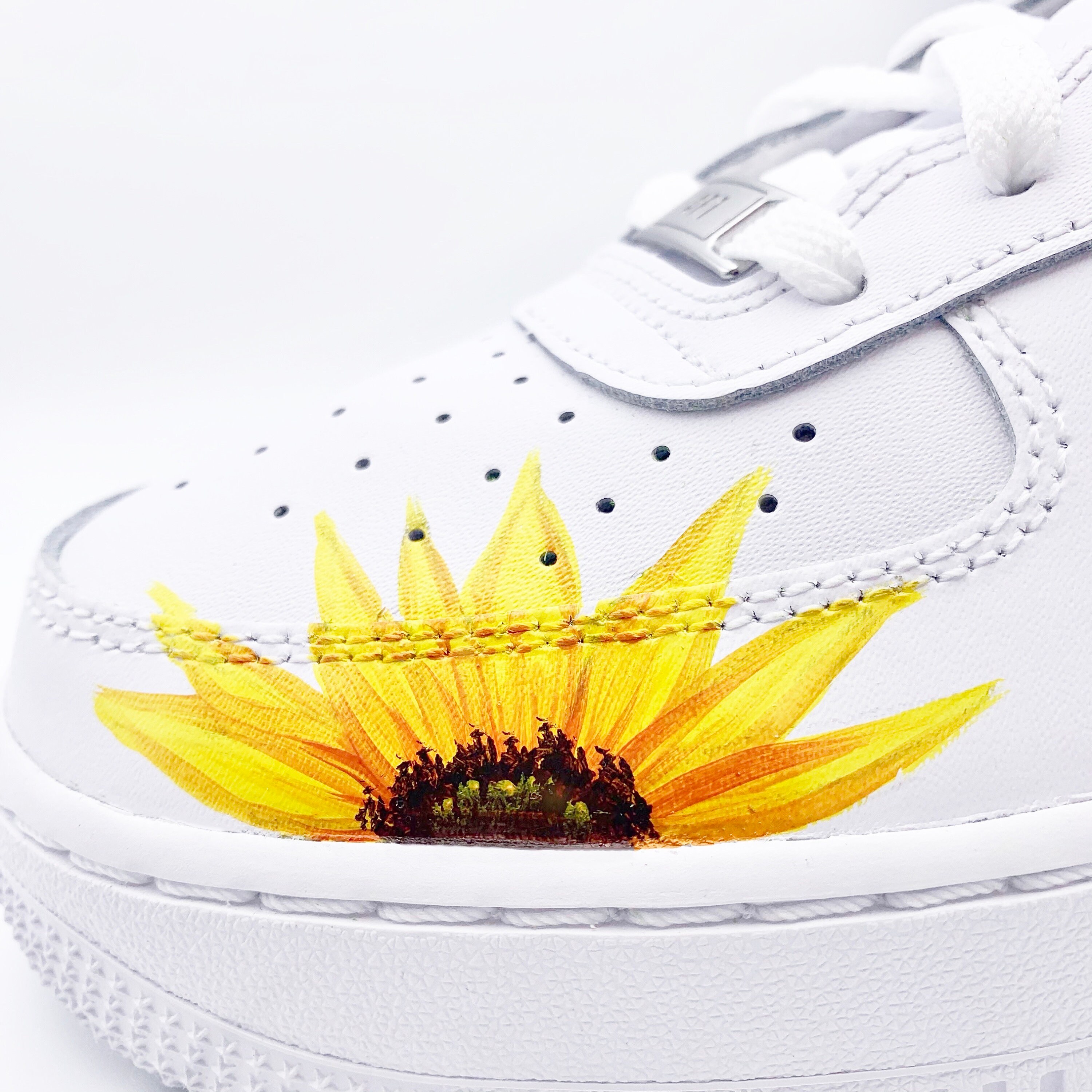 Black / Sunflower Yellow Floral Nike Air Force 1 Custom Sneaker