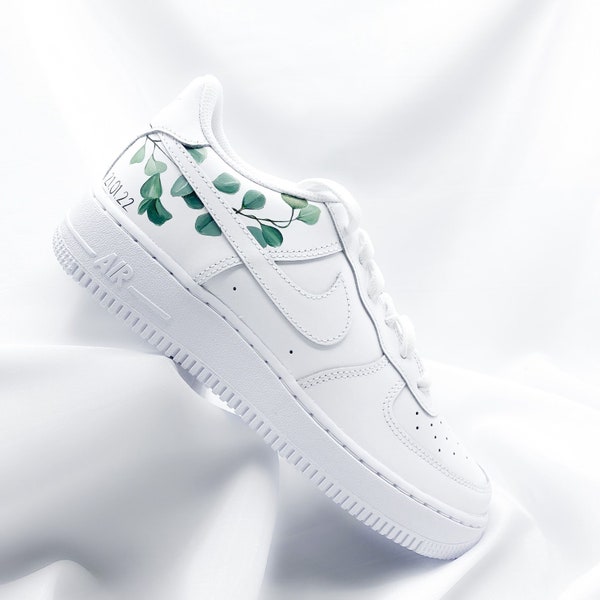 Custom Nike Air Force 1 Brautsneaker Eukalyptus