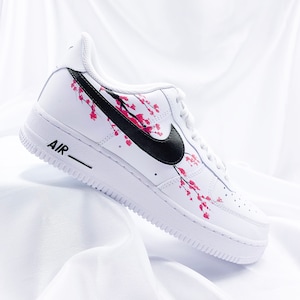 Custom Nike Air Force 1 Black Cherry Blossoms