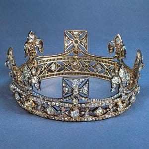 Wiktoriańskie CZ Diamentowe Korony Srebro Sterling 925 Ręcznie robione Przedmioty Korony Tiary dla kobiet