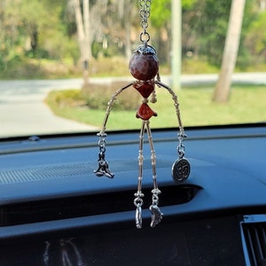 Namaste Yogi Beaded personality charm doll for your rear view mirror or purse clip