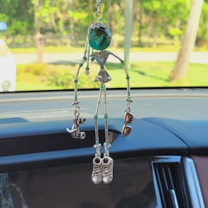 ATV Sunny with a Chance of Mud Beaded personality charm doll for your rearview mirror or purse clip