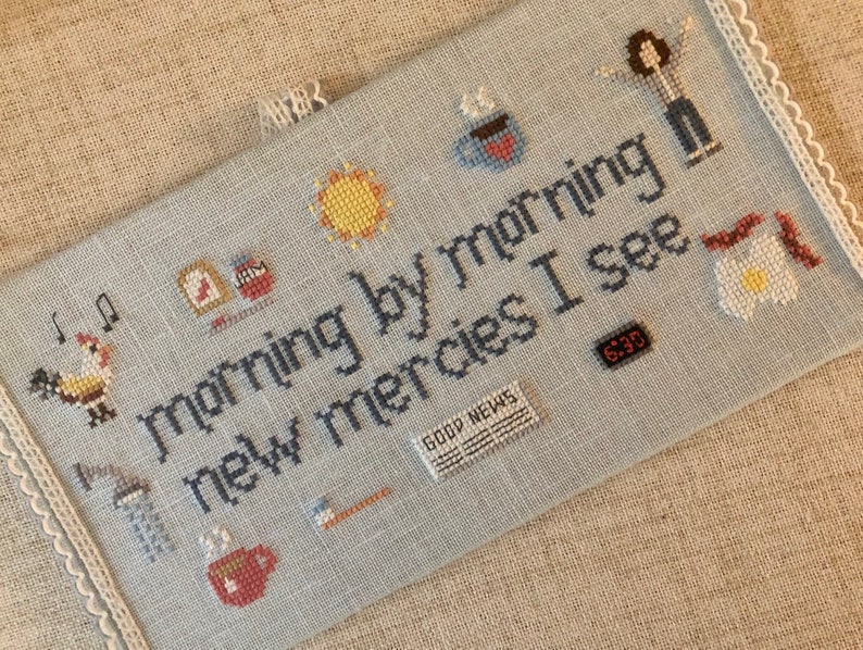 Christian Cross Stitch Pattern, Morning Mercies, Instant Download PDF Inspired by the hymn Great is Thy Faithfulness image 9