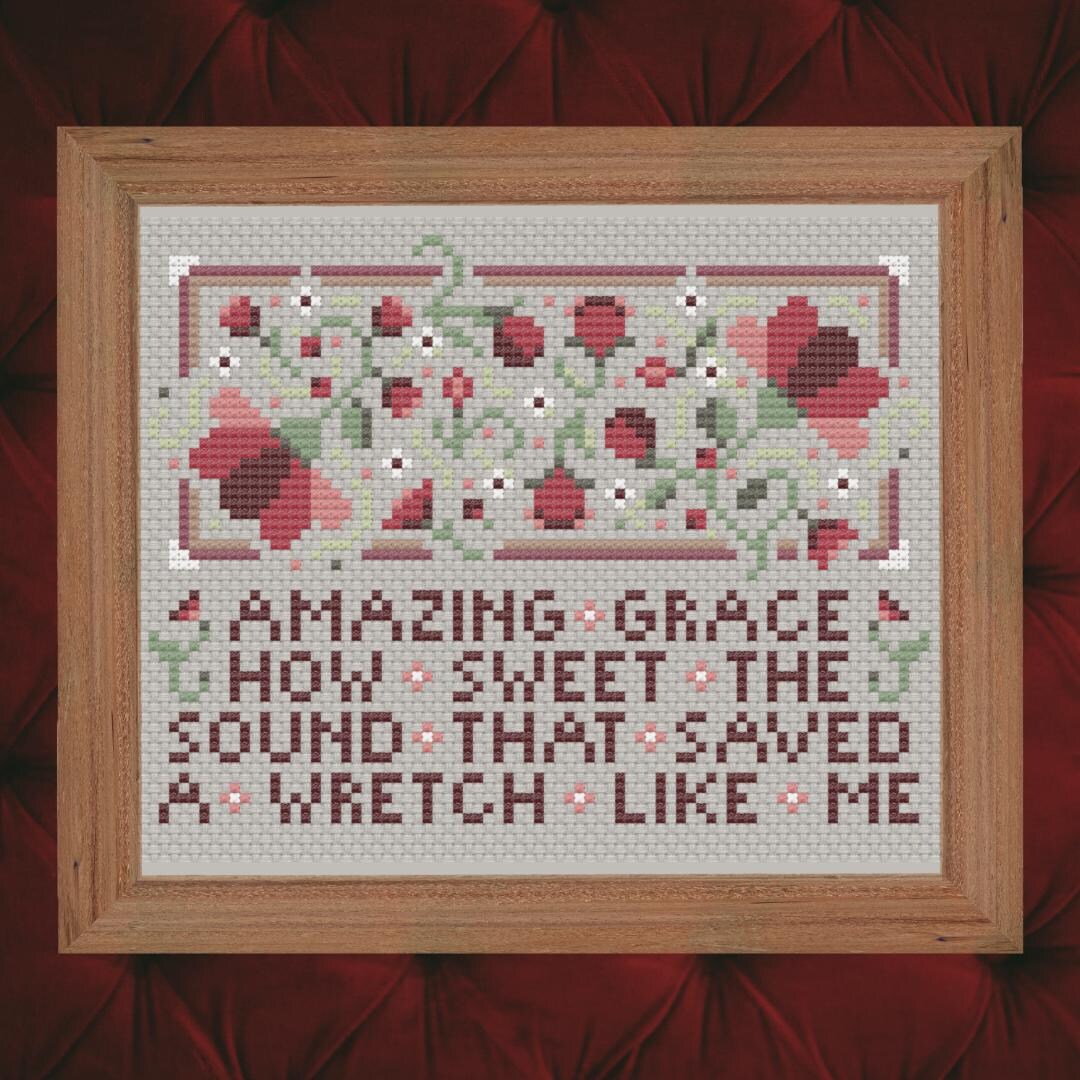 Christian Cross Stitch Pattern - Amazing Grace - Instant Download PDF ...