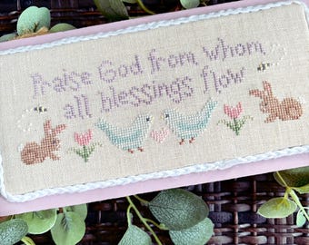 Christian Cross Stitch Pattern - Spring Doxology - Instant Download PDF