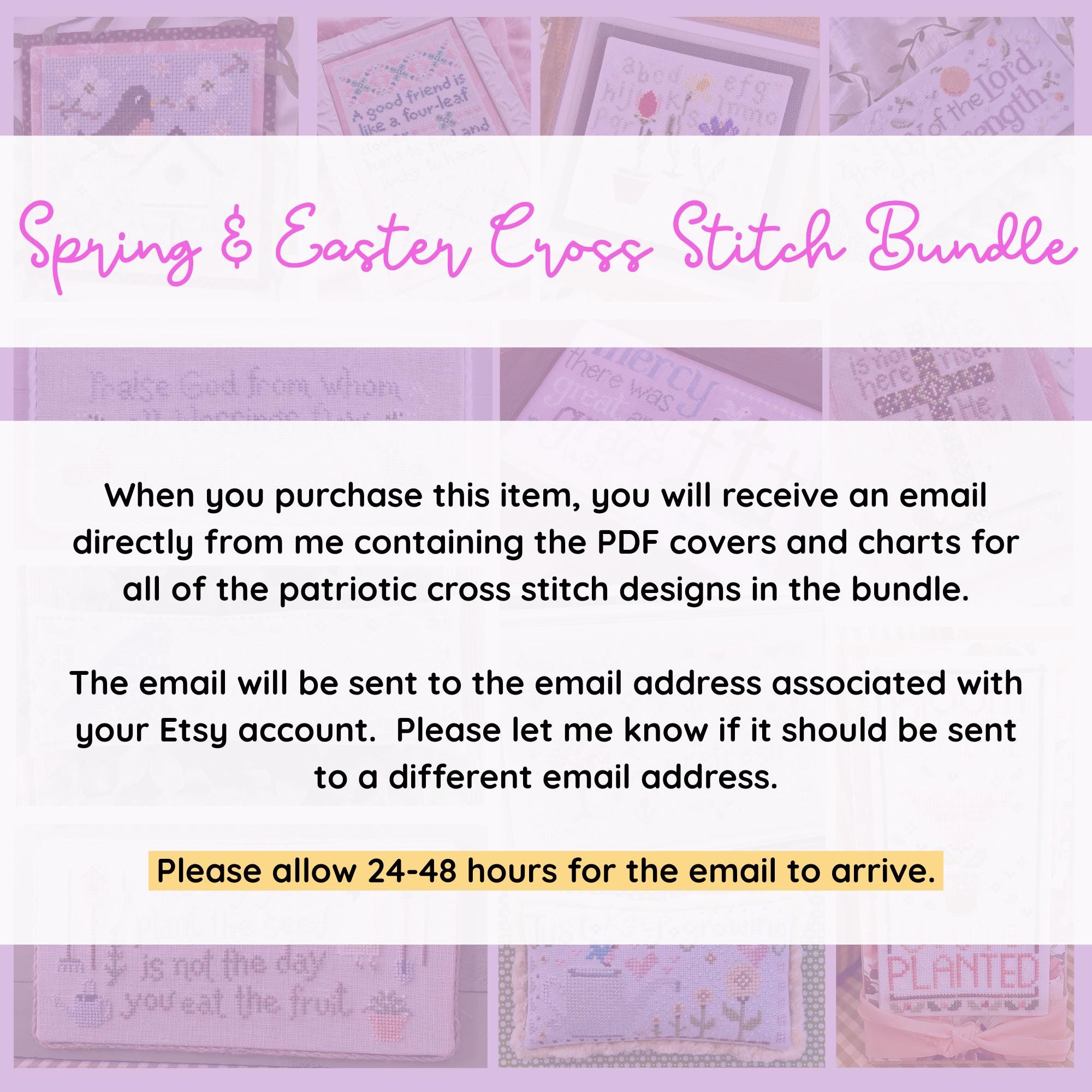 Spring and Easter Cross Stitch Pattern Bundle - 12 PDF Charts - Bloom ...