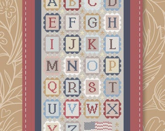 Patriotic Cross Stitch Pattern - Liberty Letters - Instant Download PDF - American Alphabet Design