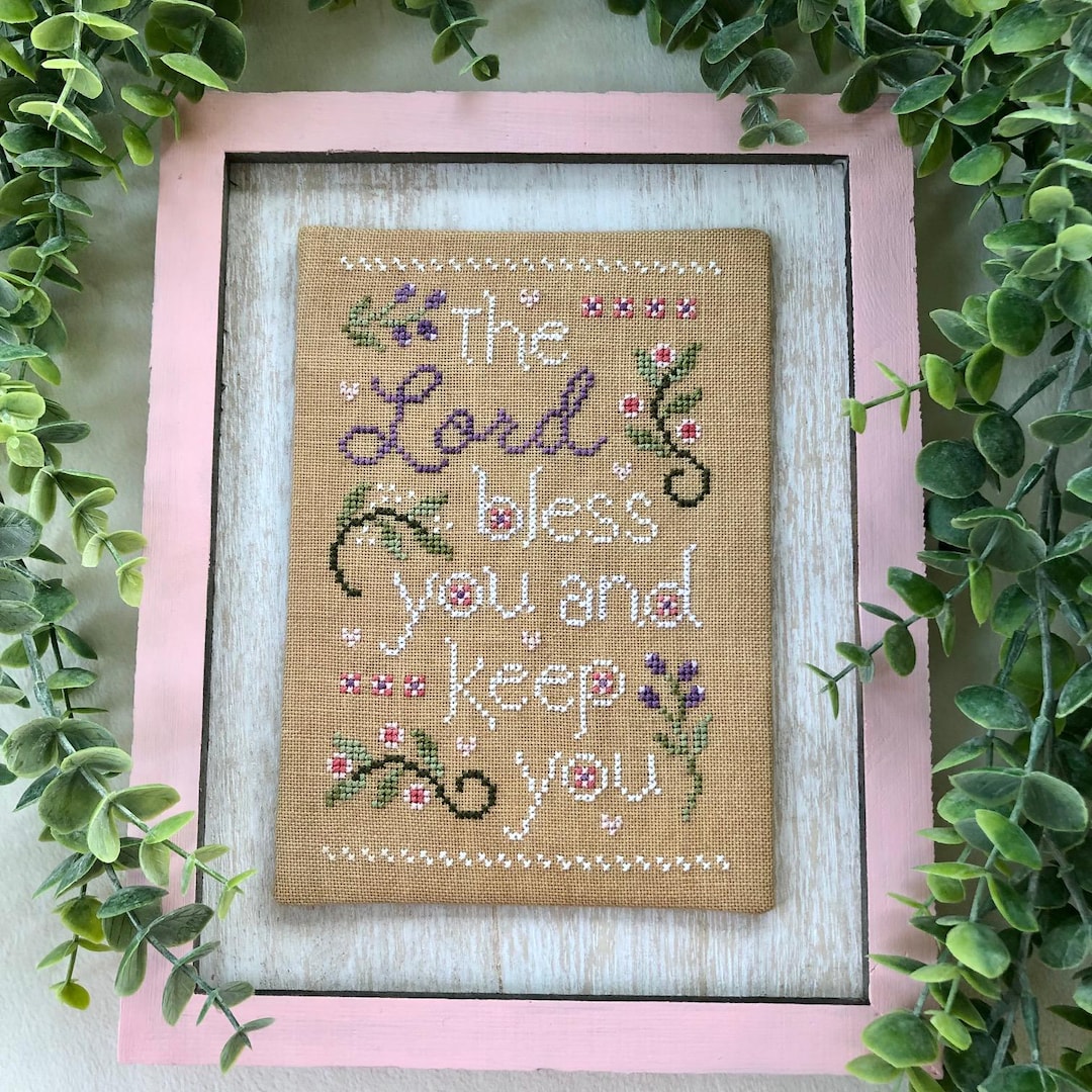 Bless and Keep - Scripture Cross Stitch Pattern - Instant Downloadable ...