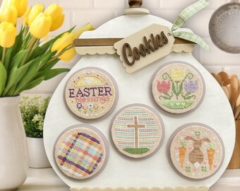 Easter Cross Stitch Pattern - Baked Fresh Easter Cookies - Instant Download PDF Chart for Spring