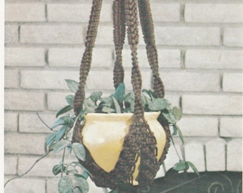 Patrón digital de percha de planta Macramé vintage