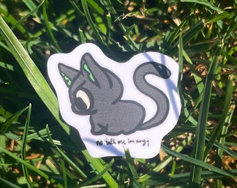 Legend of Luo Xiaohei "No talk me I'm angy" sticker  (1") (Silly and Tiny)