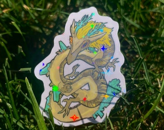 Zelda TOTK Light Dragon Sticker (2") with Holographic stars