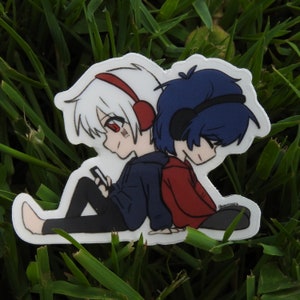 Adesivo Mafumafu e Soraru de 2&quot; depois da chuva
