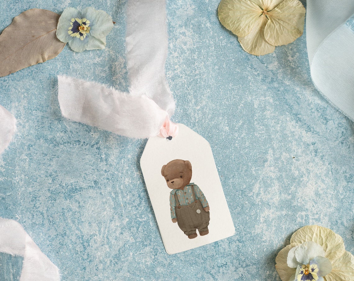 Vintage Teddy Bear Clipart Baby Birthday Invitation Greeting - Etsy