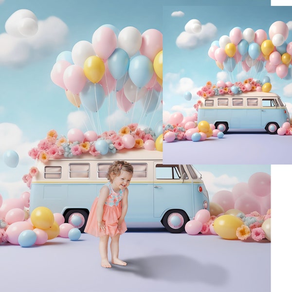 Hippie Van Photo Backdrop Etsy