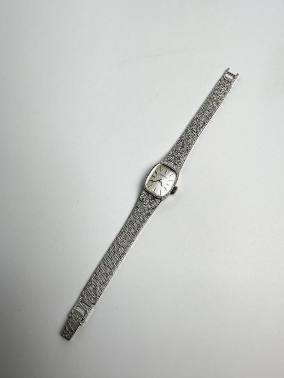 LONGINES Ladies Solid Silver Bark Effect Cocktail… - image 7