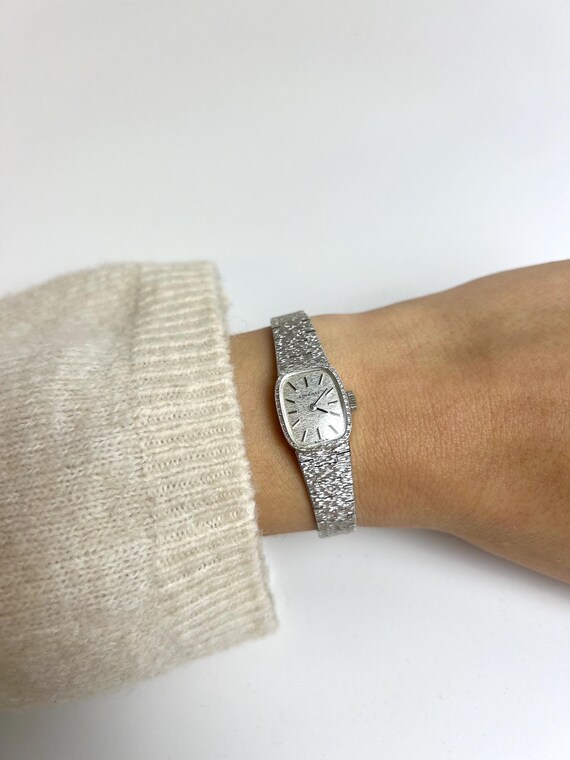 LONGINES Ladies Solid Silver Bark Effect Cocktail… - image 11