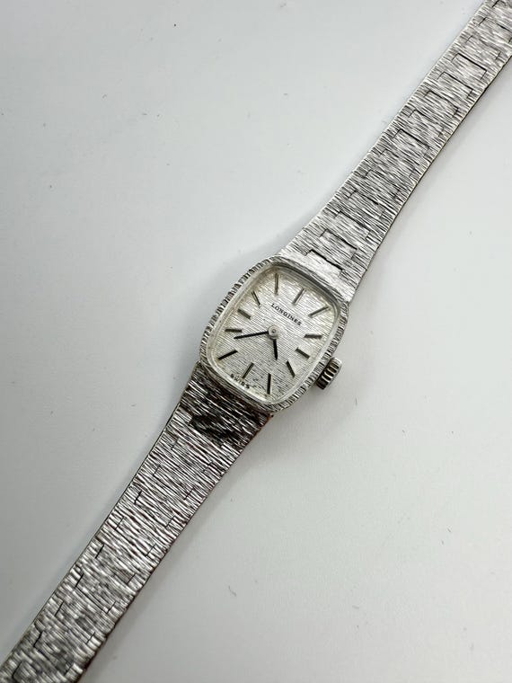 LONGINES Ladies Solid Silver Bark Effect Cocktail… - image 20