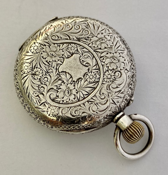 ANTIQUE Ladies Pretty Dial Solid Silver Victorian… - image 6