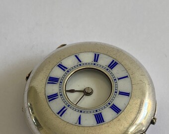 Sterling Silver Ladies Pocket Watch Fancy Dial - Untested Antique 800 Silver Swiss Small Ladies Pocket Watch Ornate  main image 4