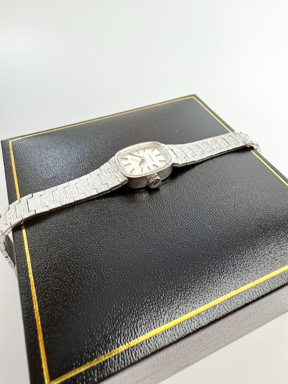 LONGINES Ladies Solid Silver Bark Effect Cocktail… - image 3
