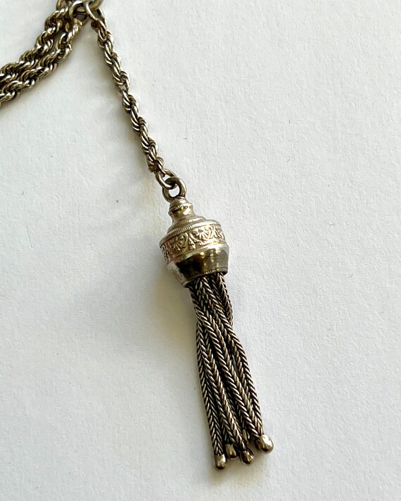 ANTIQUE Solid Silver Victorian Albertina Chain Fo… - image 7