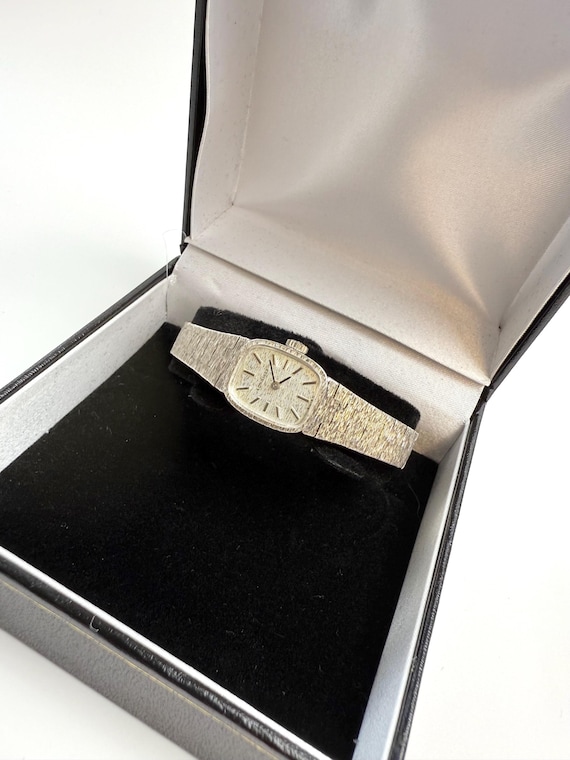 LONGINES Ladies Solid Silver Bark Effect Cocktail… - image 2