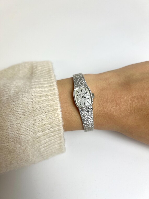LONGINES Ladies Solid Silver Bark Effect Cocktail… - image 18