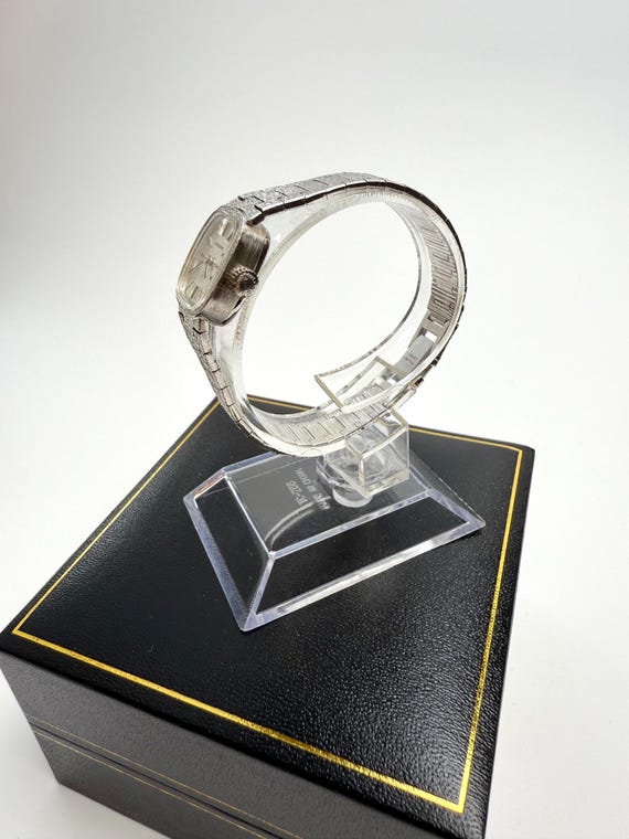 LONGINES Ladies Solid Silver Bark Effect Cocktail… - image 4