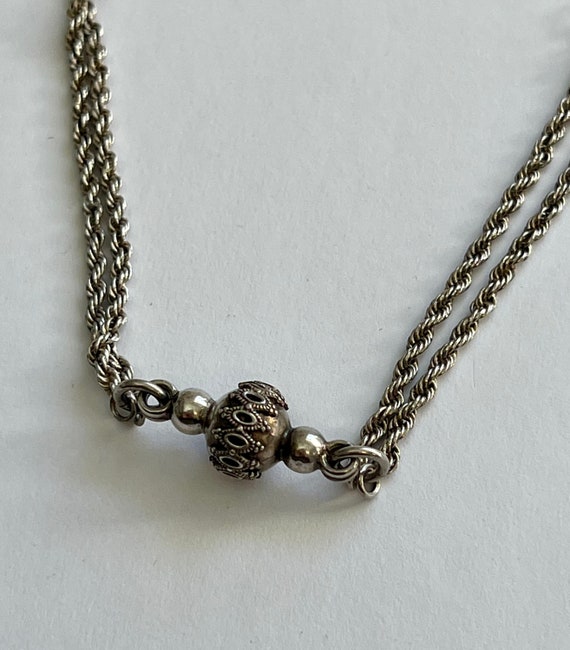 ANTIQUE Solid Silver Victorian Albertina Chain Fo… - image 6