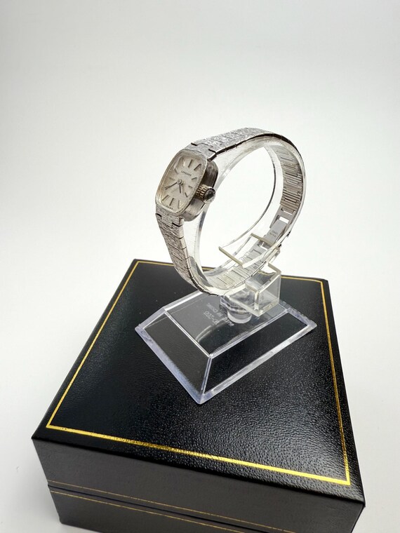 LONGINES Ladies Solid Silver Bark Effect Cocktail… - image 15