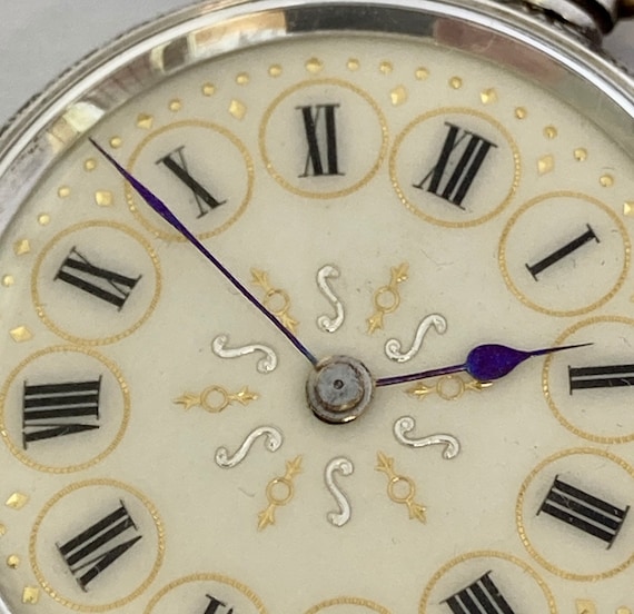 ANTIQUE Ladies Pretty Dial Solid Silver Victorian… - image 5