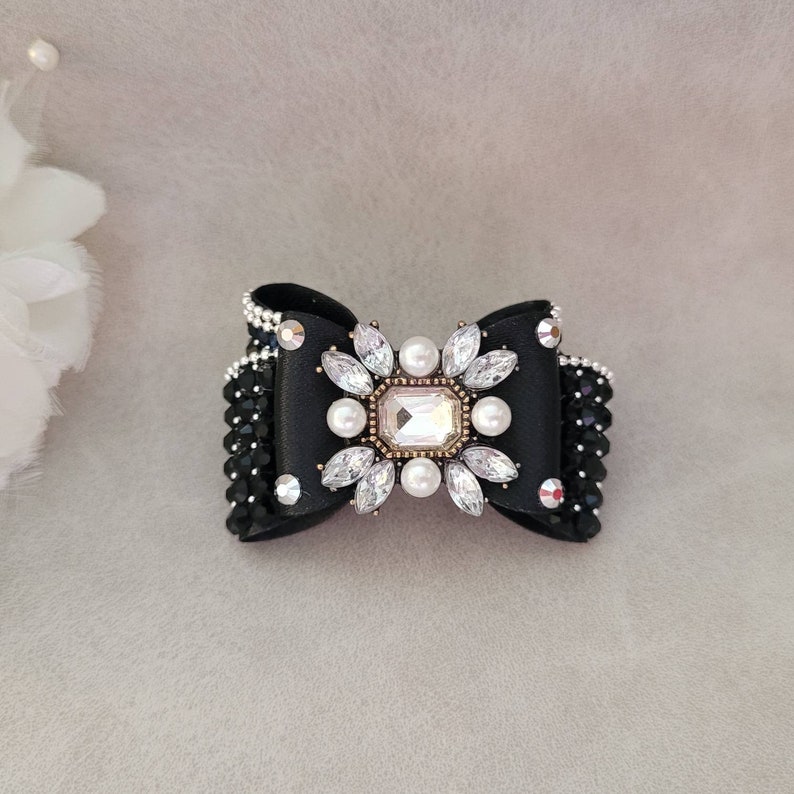 Top Knot Dog Bow With Crystal Central. Show Bow for Dog. Etsy