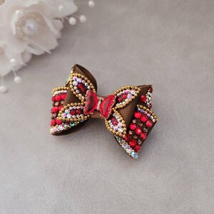 Top knot bow for dogs. Show bow for Shih-tzu, Maltese, Yorkshire, Biewer, Etc. 3.5×4.5cm.
