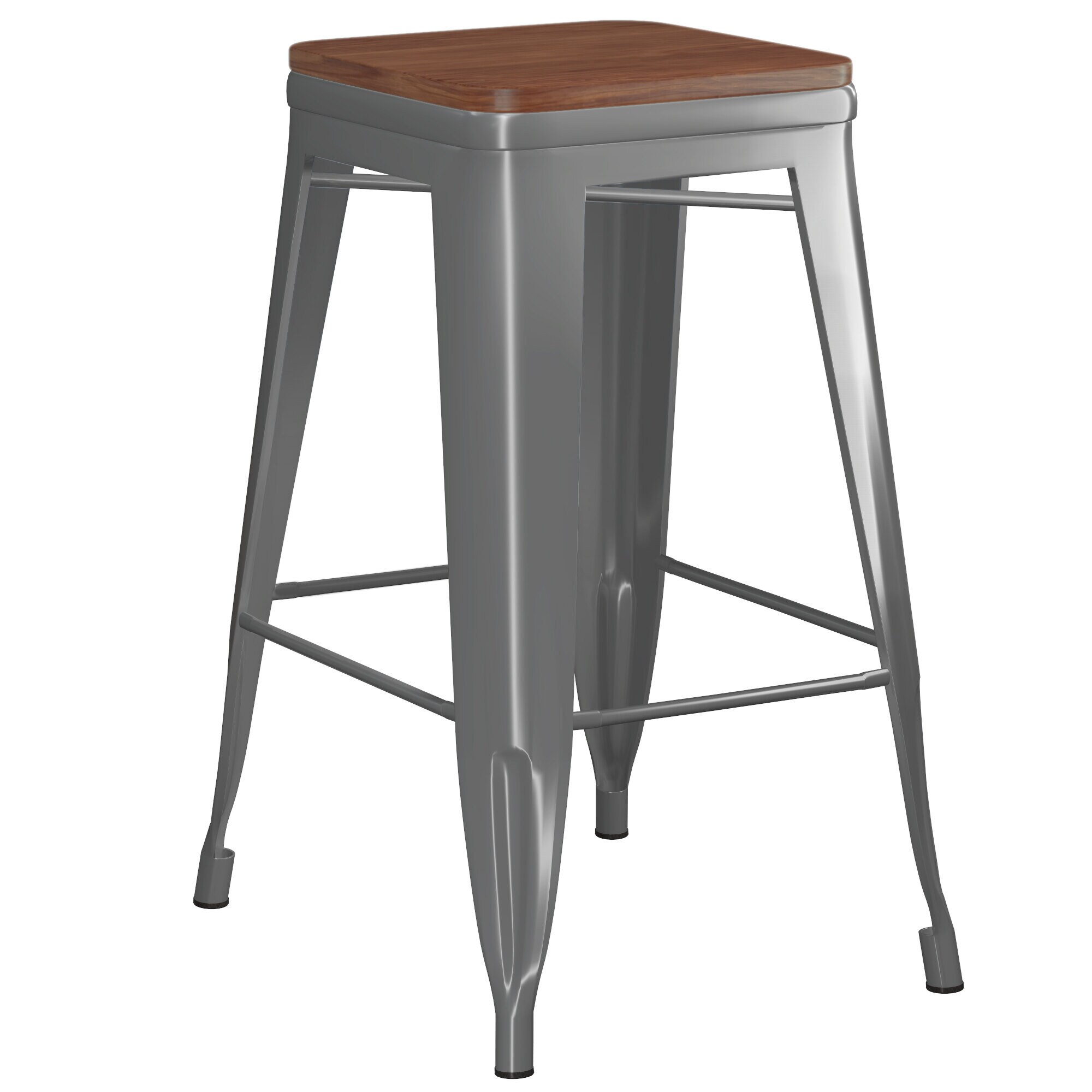 24 Industrial Style Stackable Counter Height Metal Stool Etsy